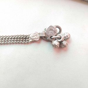 AJ97 Pure Silver Double Line Kids Kamarbandh Chain