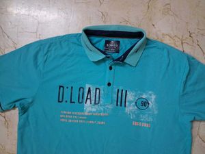 Borgo Men's Blue Graphic Polo T-Shirt