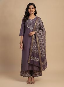 Elegant Purple Kurta Set with Dupatta