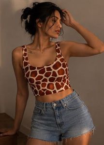 Shein Animal Print Cropped Tank Top (Small)