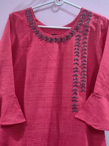 Pink Kurti Pant Set