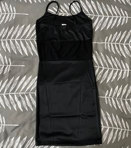 Sleek Black Spaghetti Strap Dress