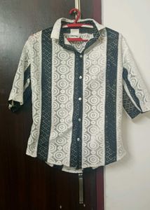 Patterned Button-Down Shirt