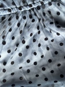 Chic Blue Polka Dot Tulle Dress