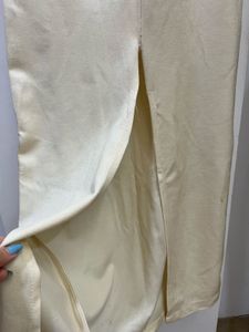 Elegant Cream Cold Shoulder Gown