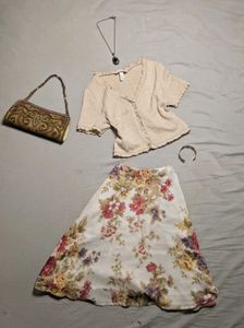 cream crop top lettuce hem