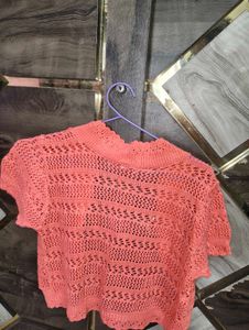 Crocheted Coral Shrug