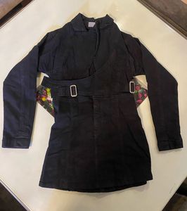 Black Belted Trench-Style Dress