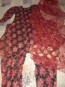 Elegant Floral Kurta Set with Dupatta