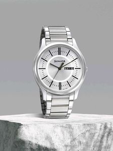 Sonata Day and Date Silver with BOX