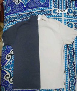 Split Color Mock Neck T-Shirt