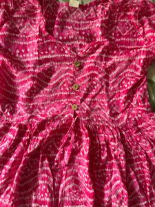 Vibrant Pink Bandhani Cotton Kurta from Jaipur
