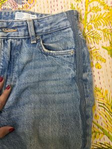 Classic Blue Denim Wide Leg Jeans