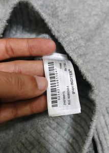 Zara Grey V-Neck Oversized Jumper