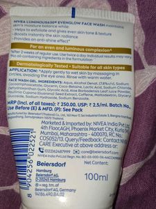 Nivea Luminous 630 Even Glow Face Wash