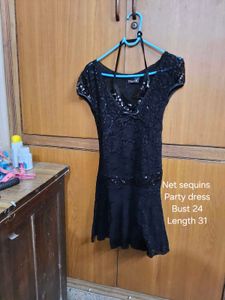 Sparkling Black Sequin Party Dress