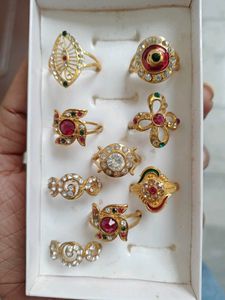 Assorted Gold Tone Ring Collection