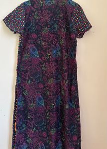 Biba Black Printed Cotton Kurti | Ethnic