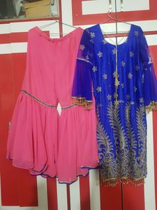 Women's Net Semi-stitched Garara Suit