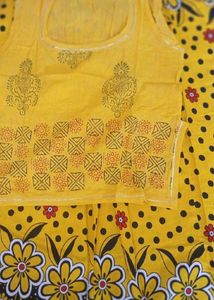 Yellow Printed Kurta Set