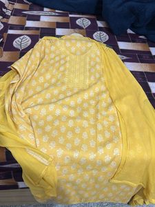 Elegant Yellow Embroidered Kurta Set
