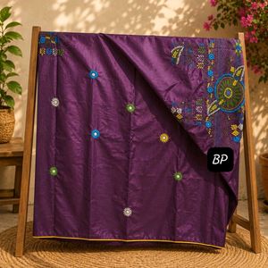 💜 Lambani Stitched Purple Coloured Silk Saree💜