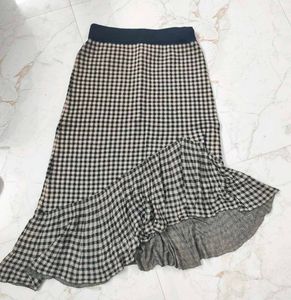 Checked Midi Skirt
