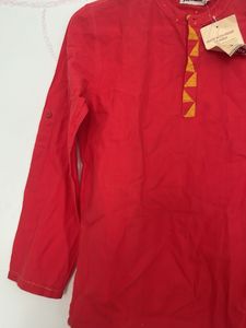 Red Cotton Kurta