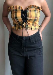 Plaid Corset Top