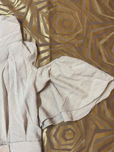 Elegant Beige Cold Shoulder Dress