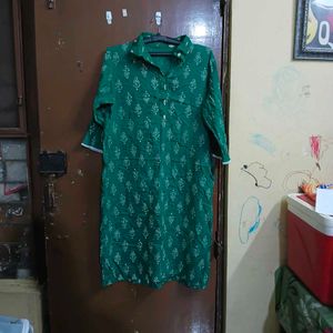 Green Printed Kurta with pant
