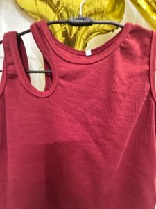 Red Asymmetrical Tank Top