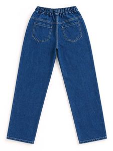 Blue Denim Jogger Pants with Print