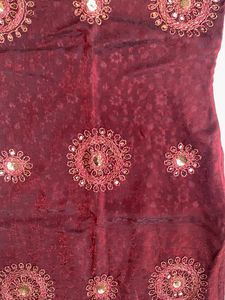 Maroon Embroidered Kurta