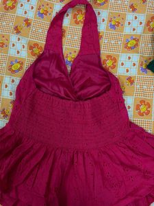 Pink Halter Neck Top