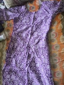 Purple Floral Print Kurta