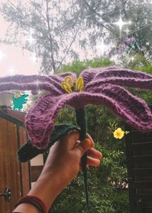 Handmade Crochet Purple Lily Flower