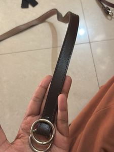 Stylish Dark Brown Leather Belt