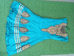 Stunning Teal Embroidered Gown