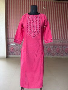 Beautiful Pink Embroidered Kurta
