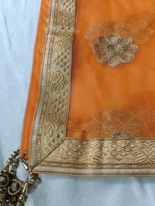 Orange Embroidered dupatta 🧡