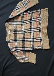 Burberry Plaid Pattern Sweater