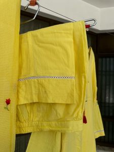 Vibrant Yellow Embroidered Kurta Set