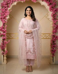 Embroidered Pink Kurta Set with Dupatta