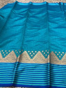 New Peacock Blue Saree For Grabs