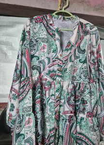 Boho Paisley Print Tiered Kurta