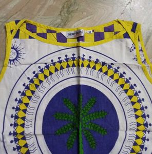 Jaipur Kurti White &amp; Yellow Printed Top