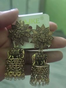 Exquisite Elephant Jhumka Earrings