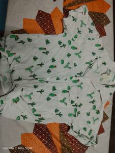 Cute Cactus Print Button-Up Shirt pure cotton perf