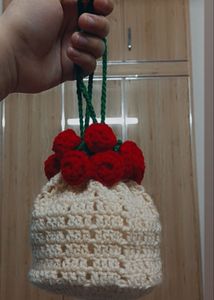 Crochet Rose Bouquet Pouch